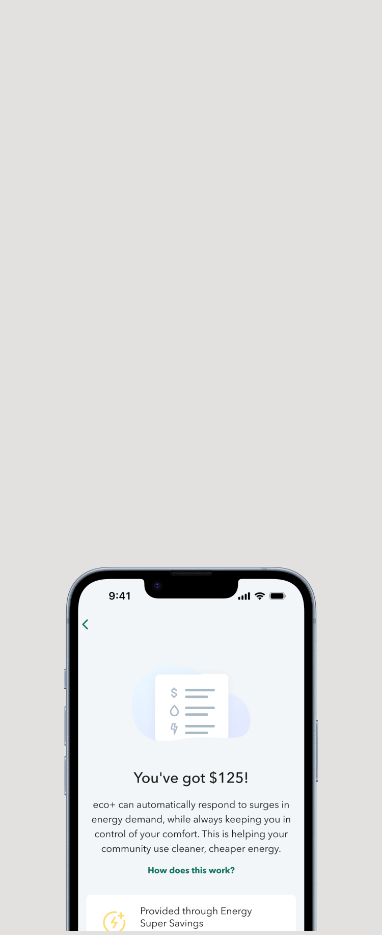 phone screen showing a rebate
