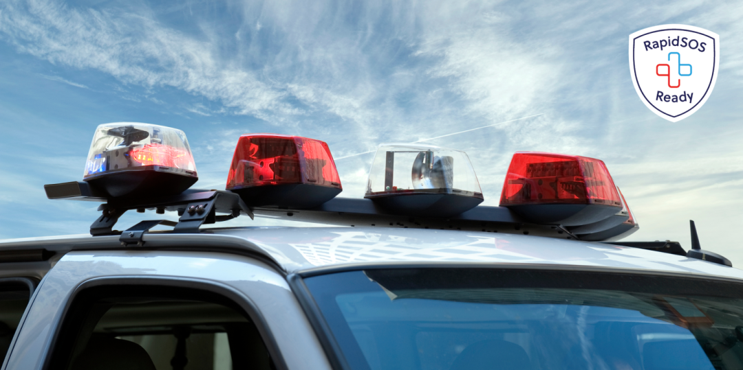 Sirens on a police car with RapdiSOS Ready badge 