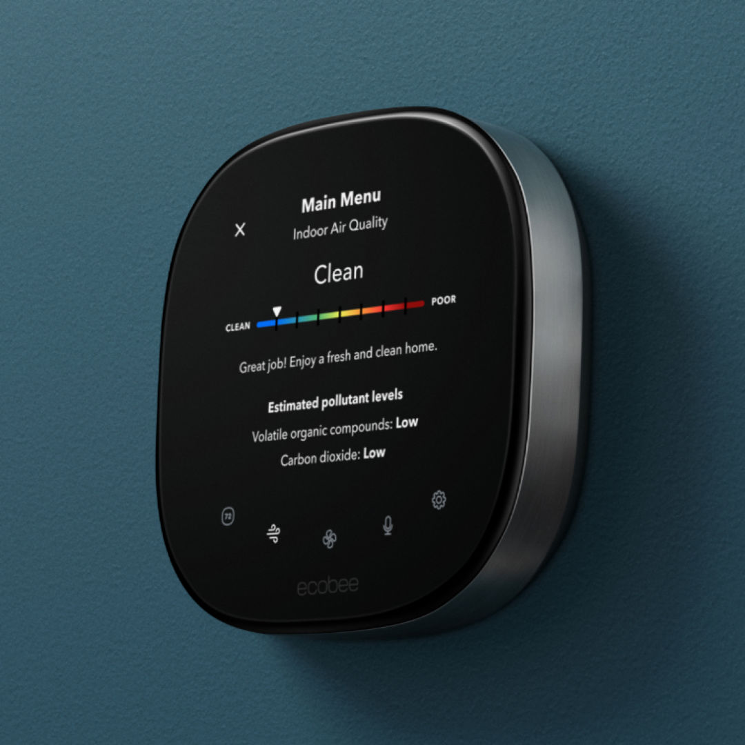 Ecobee Smart Thermostat Premium يظهر جودة الهواء