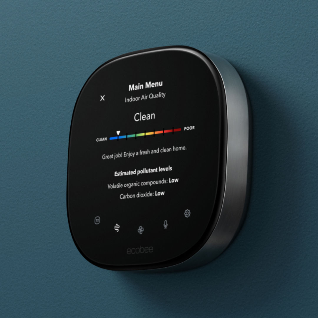 ecobee Smart Thermostat Premium showing air quality