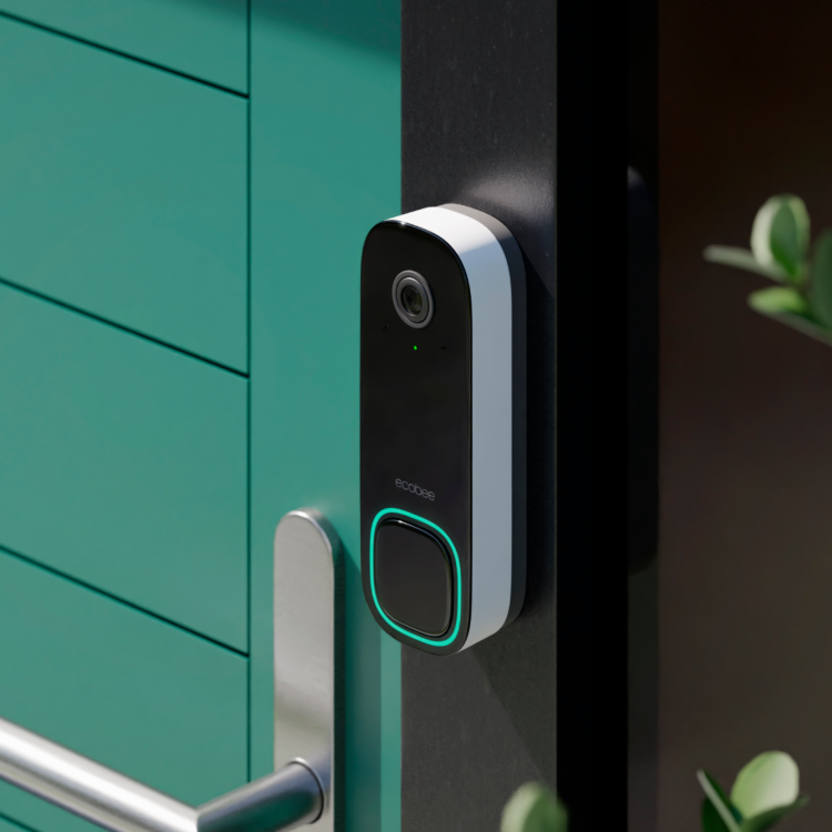 ecobee Smart camera doorbell on a doorframe