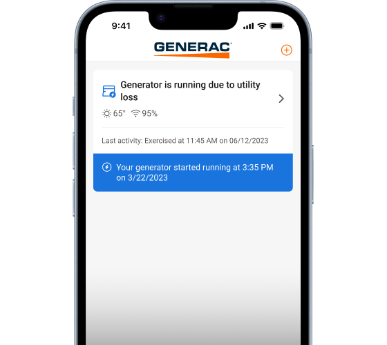 phone screen showing generac app