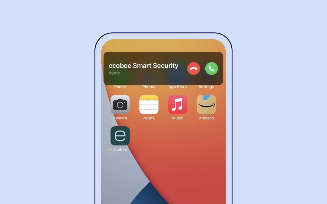 Smart Security call alert on smartphone. 