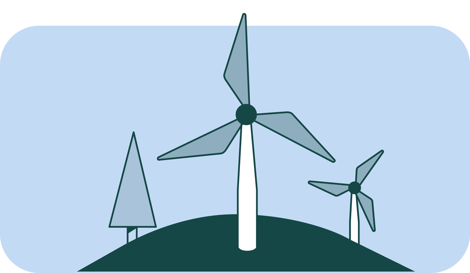 an illustration of windmills