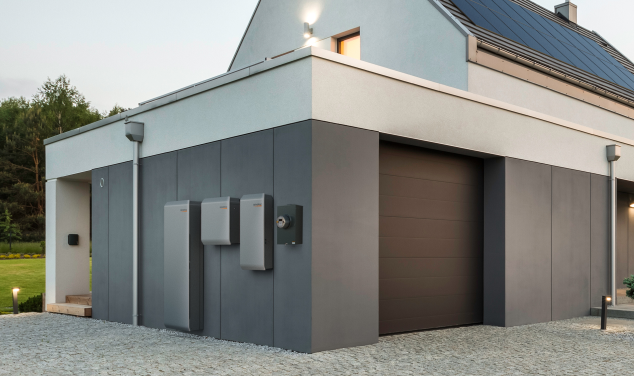 exterior of a garage showing generac products