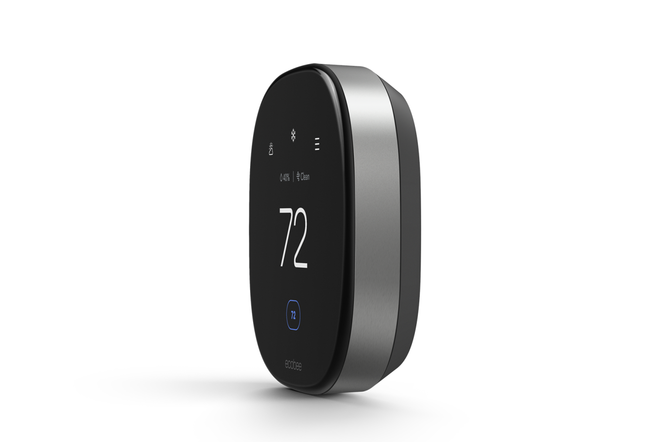 Side view of ecobee Smart Thermostat Premium with Smart Sensor