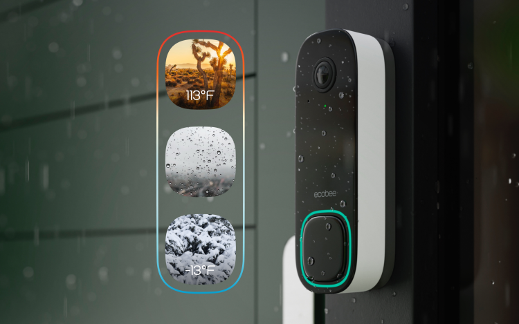 Ecobee Smart Doorbell temperature resistance ranging from -13 Degrees Fahrenheit to 113 Degrees Fahrenheit