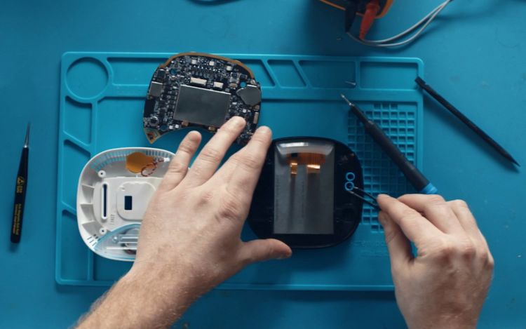 ecobee technician assembling an ecobee smart thermostat