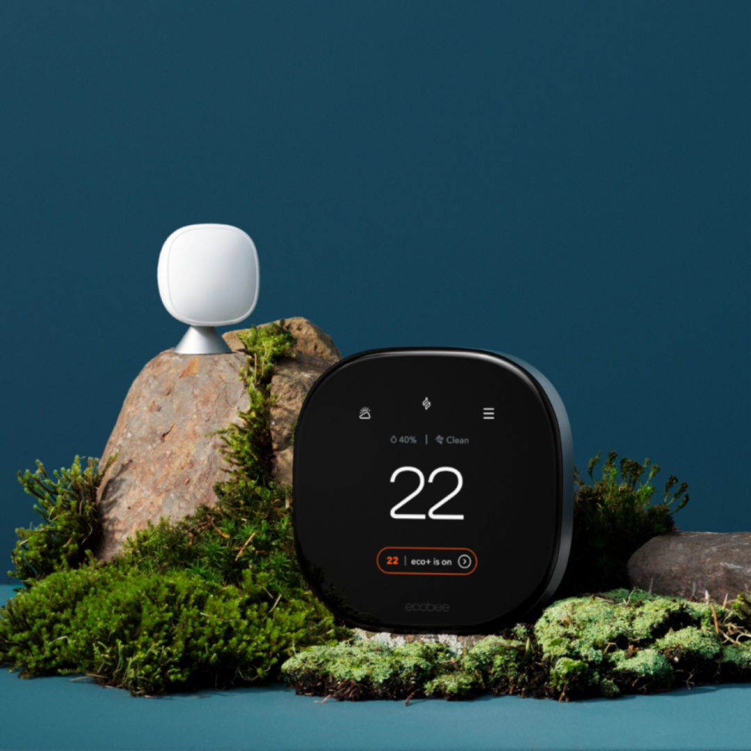 New ecobee Smart Thermostat Premium with Smart Sensor and Air Quality  Monitor & Smart Sensor for Doors & Windows 2 Pack & SmartCamera – Indoor  WiFi