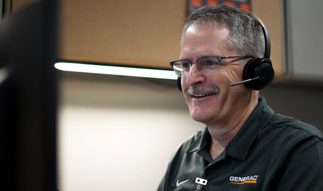 customer service rep smiling with a headset