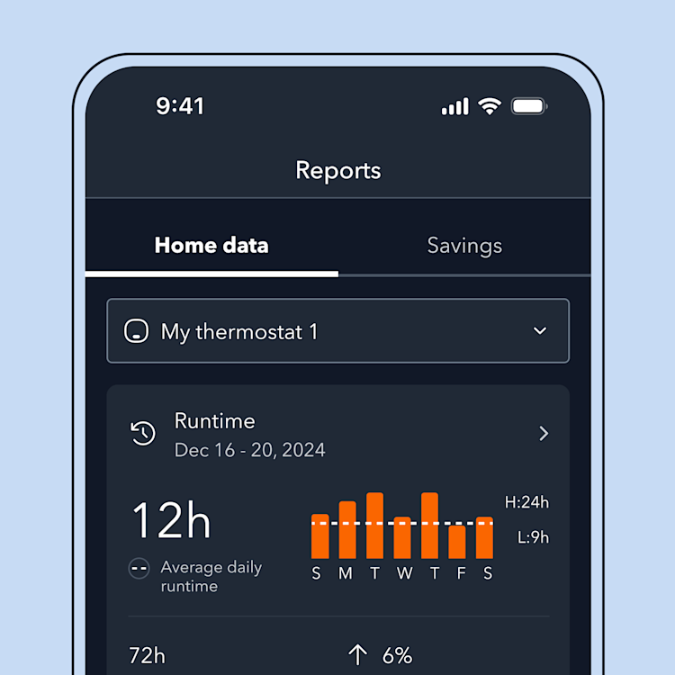 phone screen shows home data on the ecobee app
