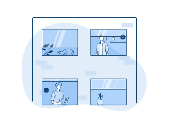 illustration of people inside a multi unit building