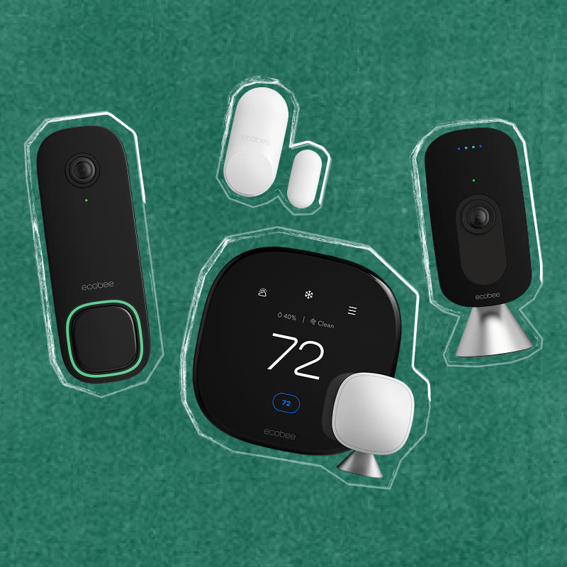 ecobee products on a chalkboard background