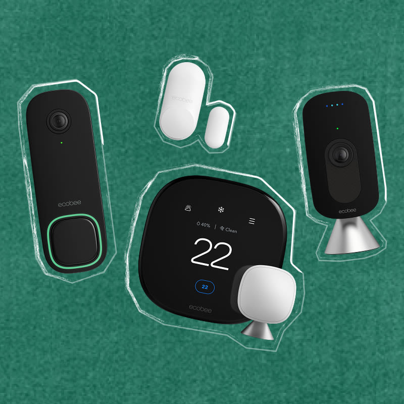 ecobee products on a chalkboard background