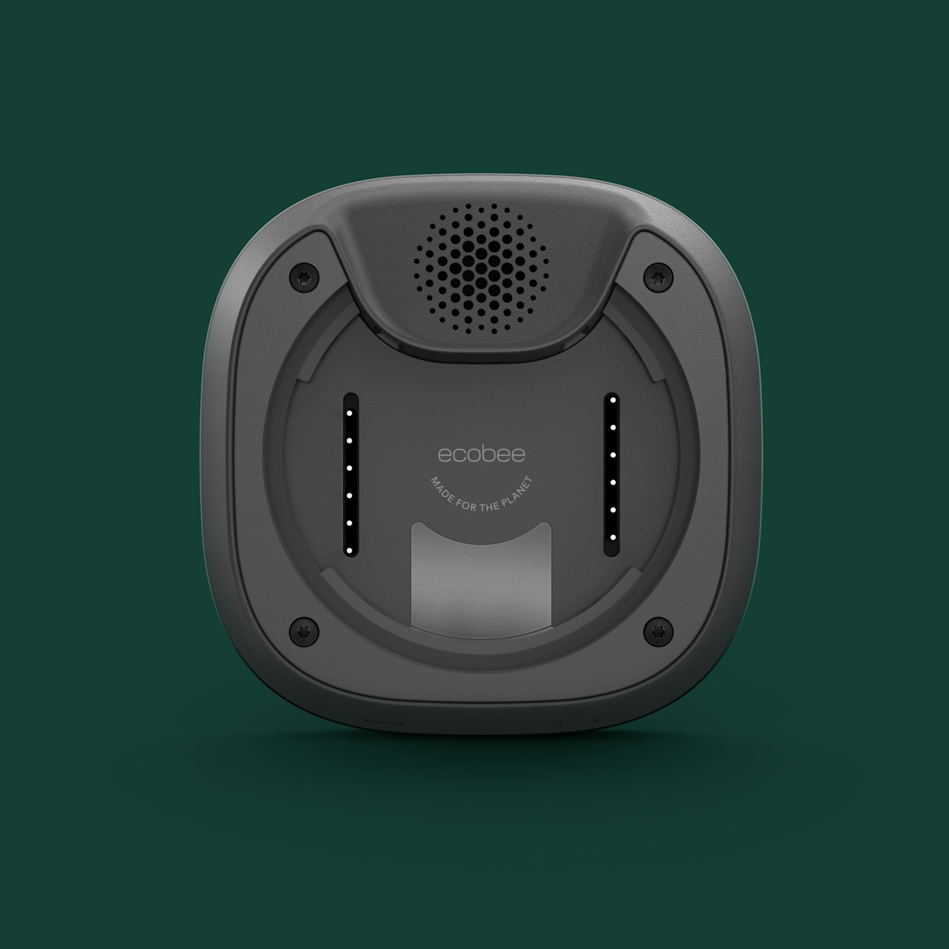 back of ecobee smart thermostat premium on a green background