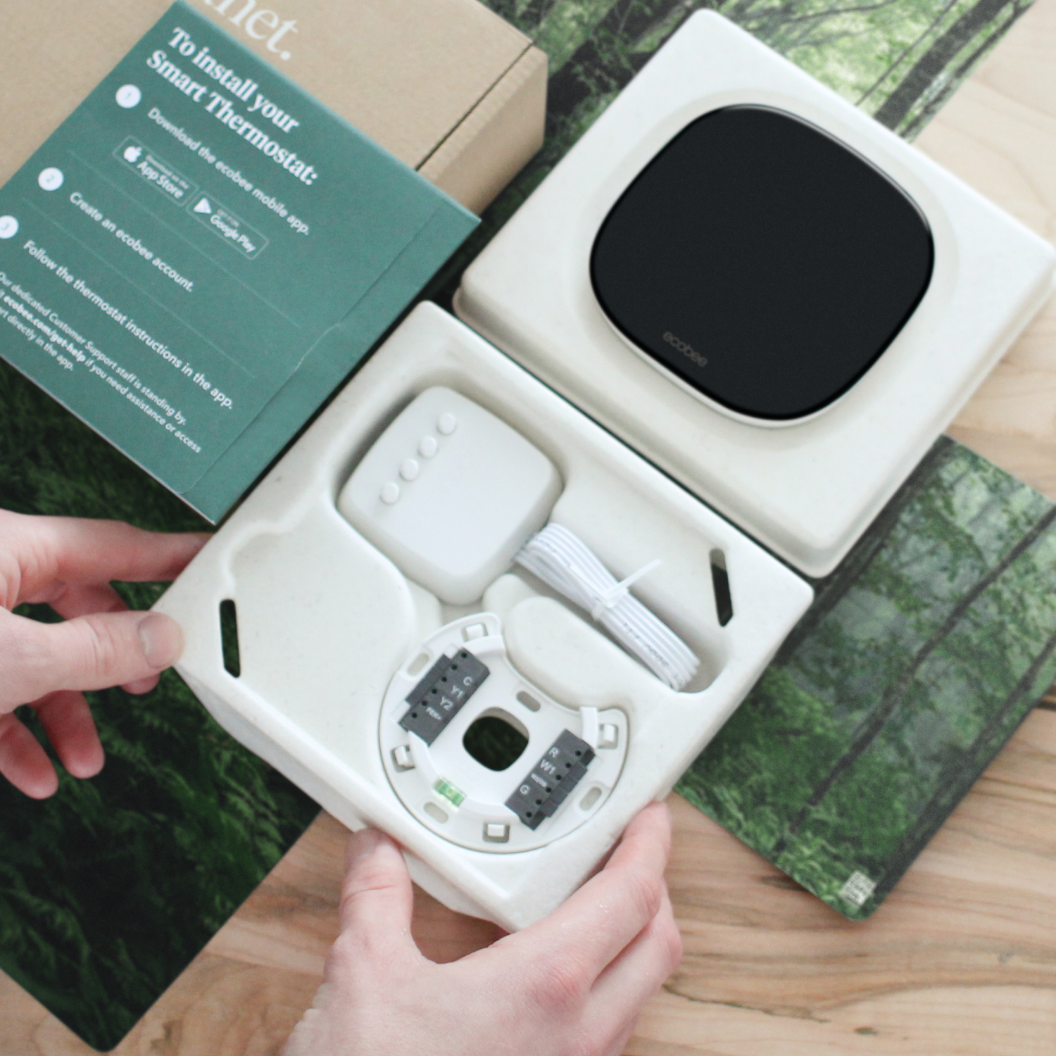 ecobee smart thermostat premium in its packaging