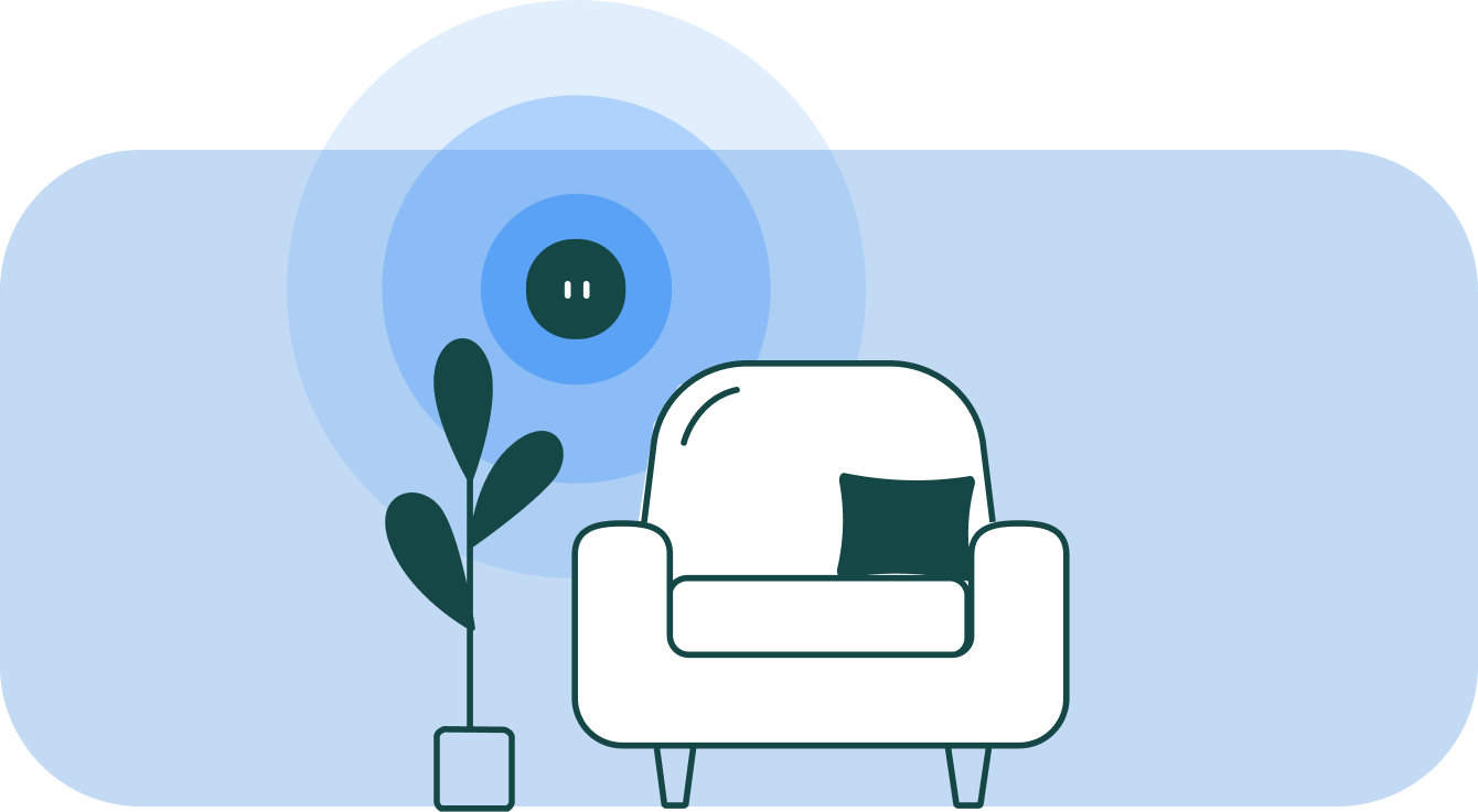 icon of a chair with an ecobee thermostat over it