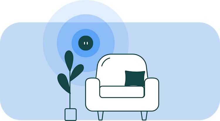 icon of a chair with an ecobee thermostat over it