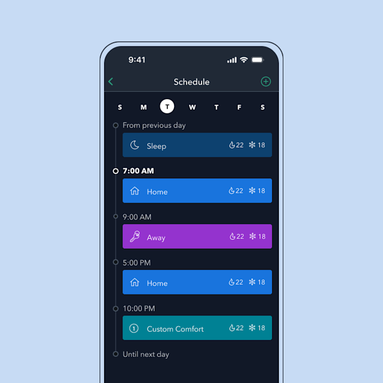 phone screen shows ecobee app screen