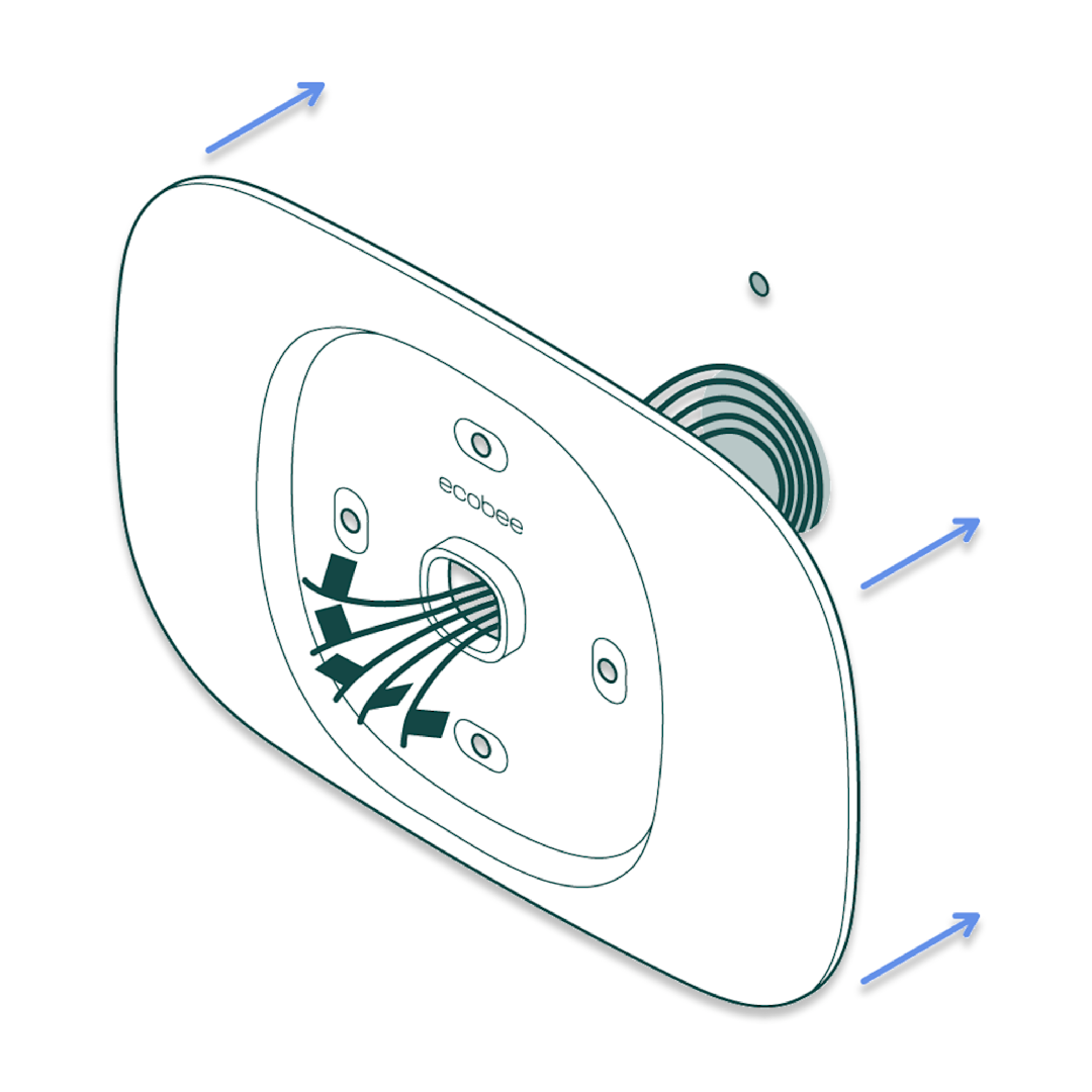 illustration of a trim plate being attached to a wall