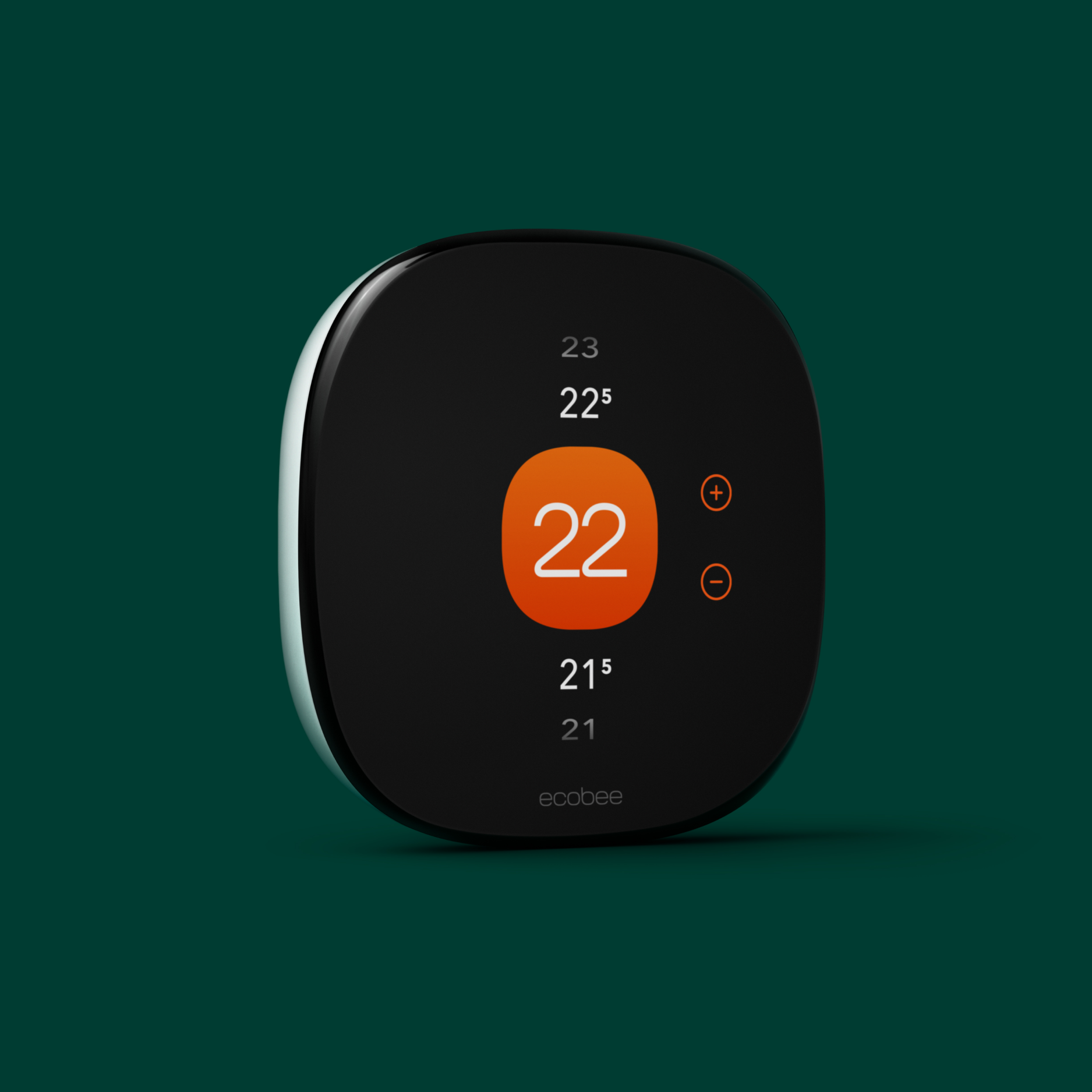 smart thermostat enhanced on a green background