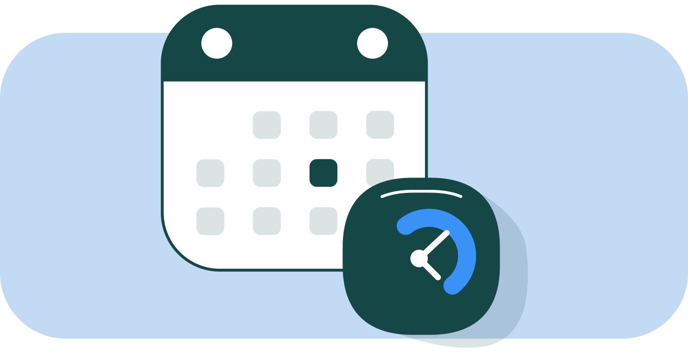 icon of calendar and ecobee thermostat