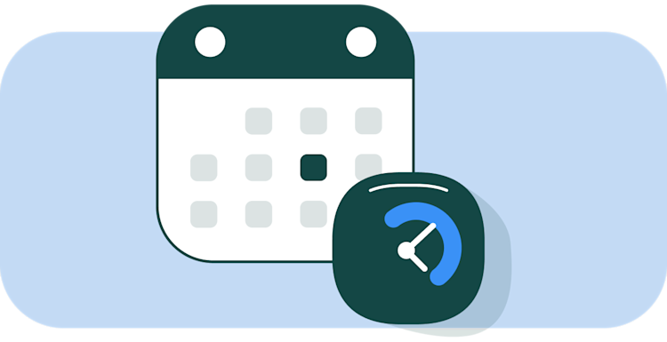 icon of calendar and ecobee thermostat