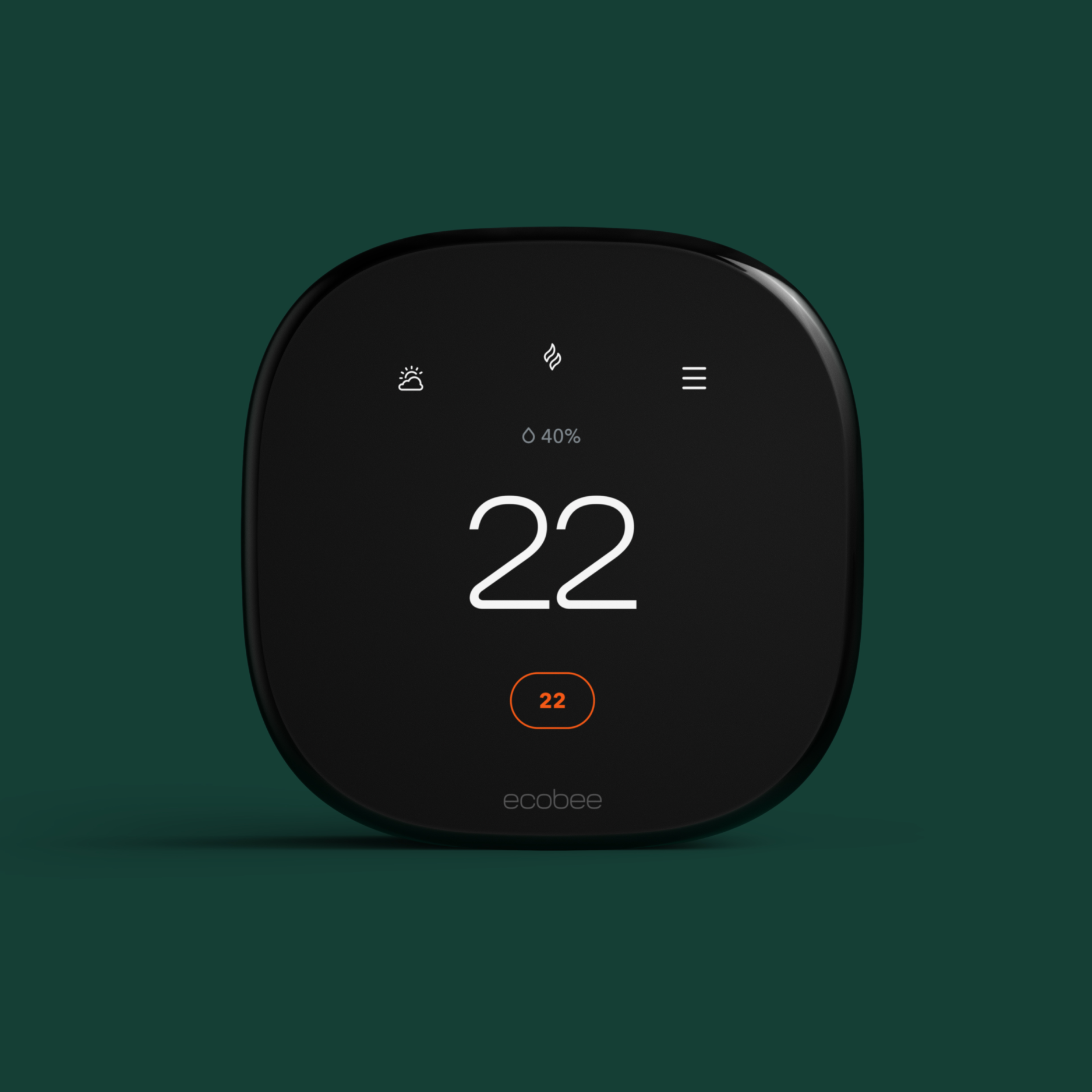 smart thermostat enhanced on a green background