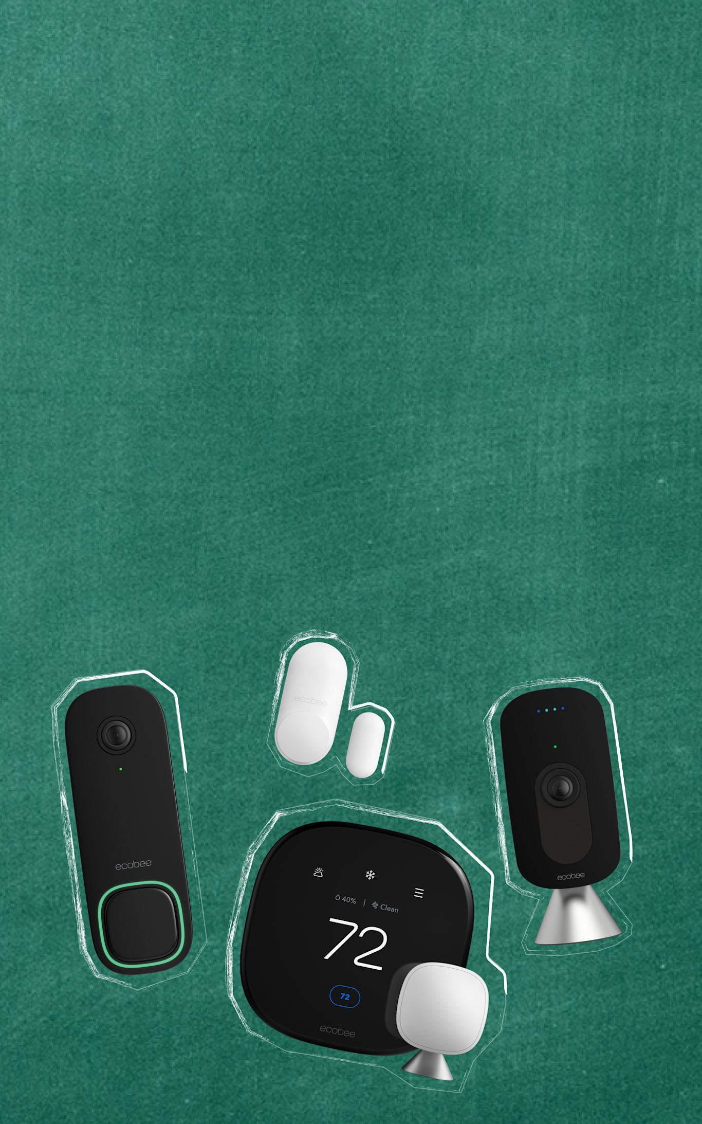 ecobee products on a chalkboard background