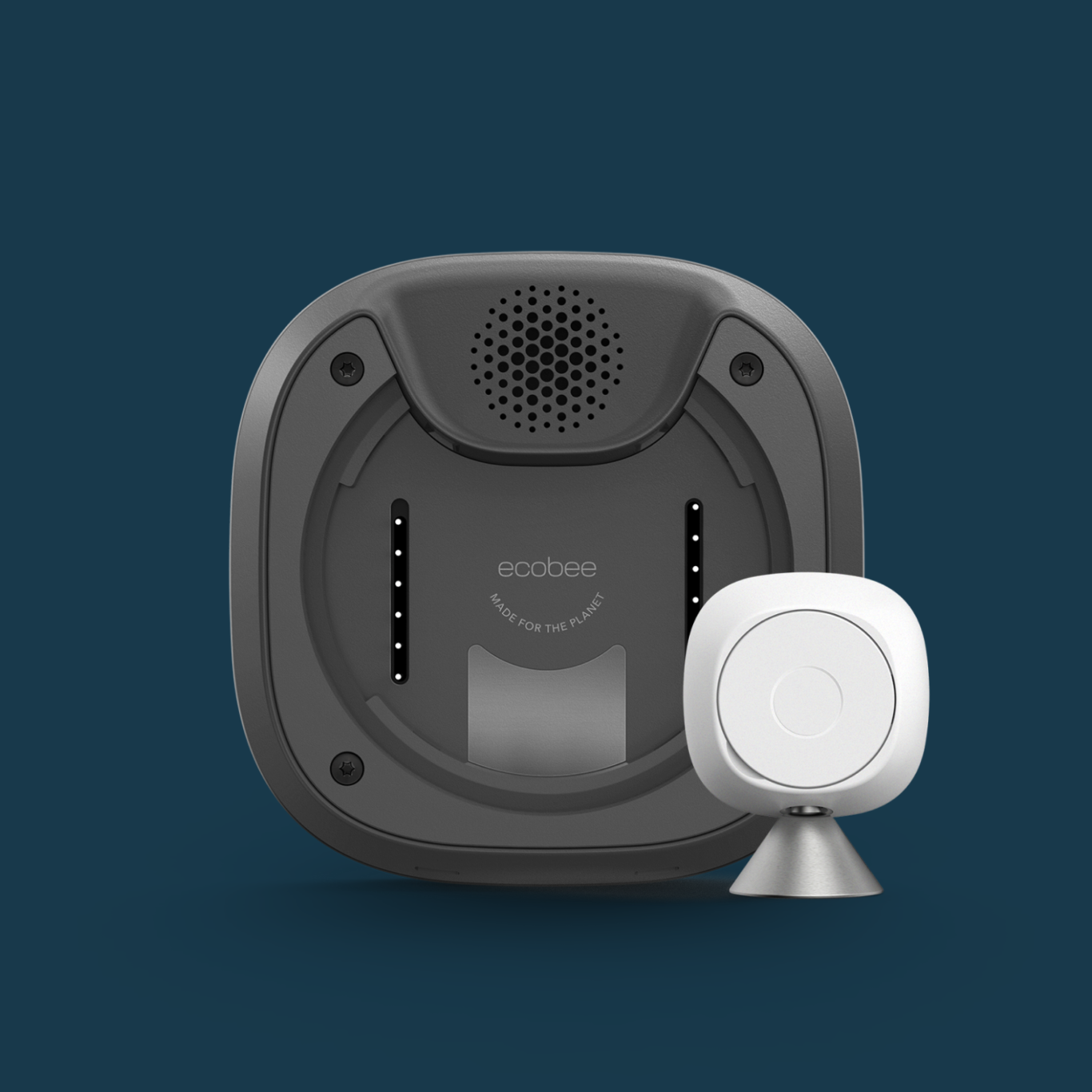 back of ecobee smart thermostat premium with smartsensor