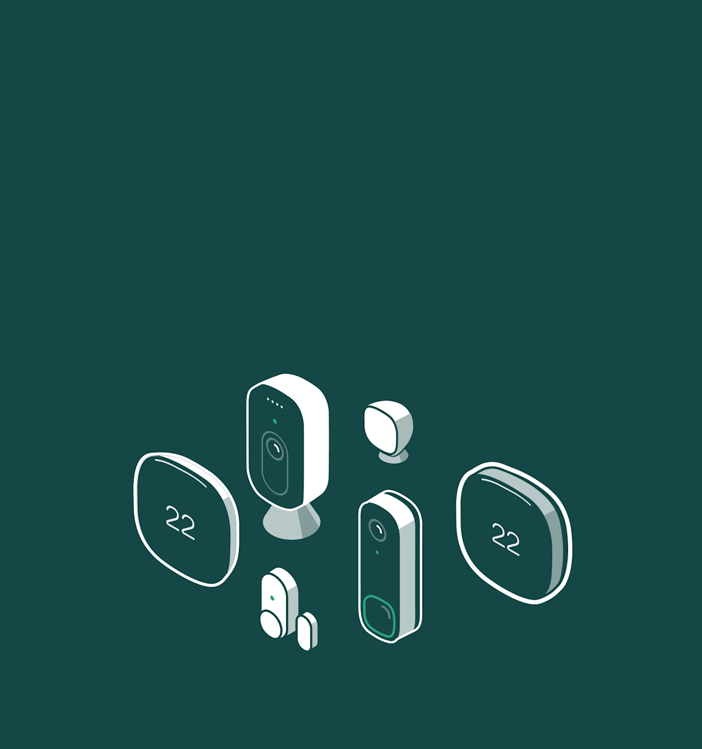 illustration of ecobee products on a green background
