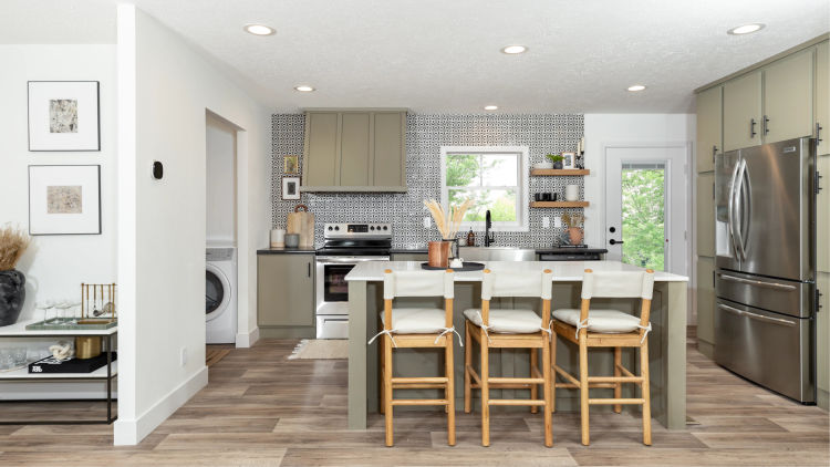 A full suite of upgrades, including ENERGY STAR® appliances, Low-e windows with argon, LED lights, a high R-value insulation package, a high-efficiency heat pump, and an ecobee smart thermostat, help the net-zero home deliver its promised efficiency.