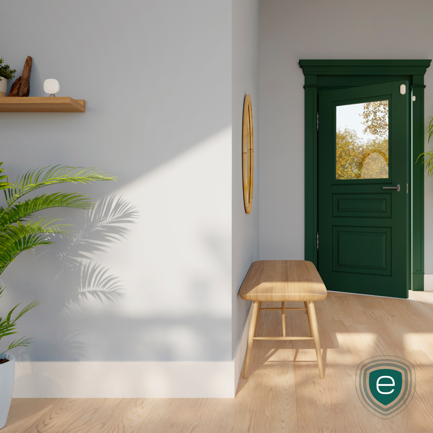 ecobee sensors in an entry hall.