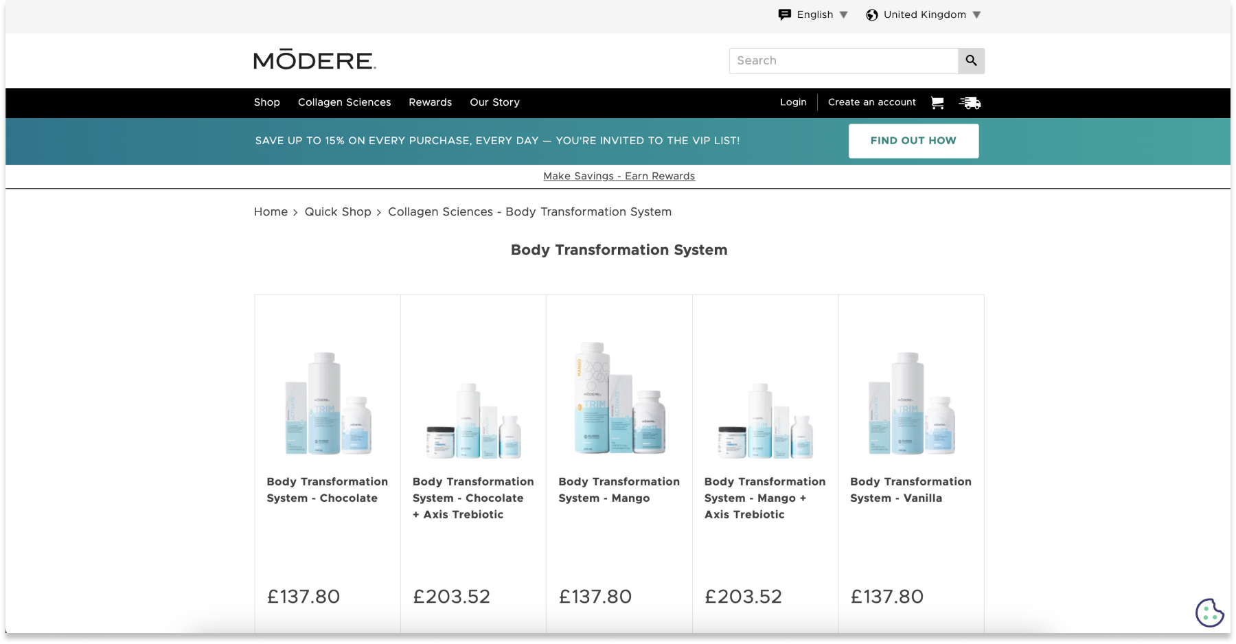 Modere homepage