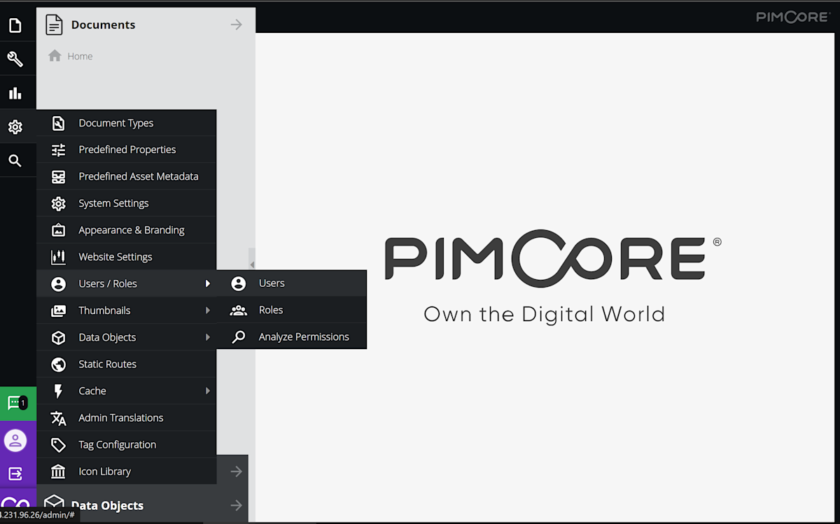 Pimcore - Update Password