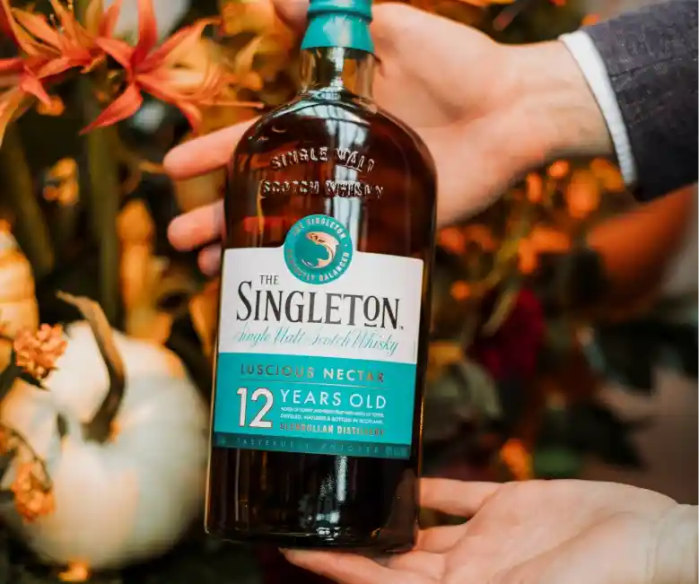 Singleton bottle being served. 