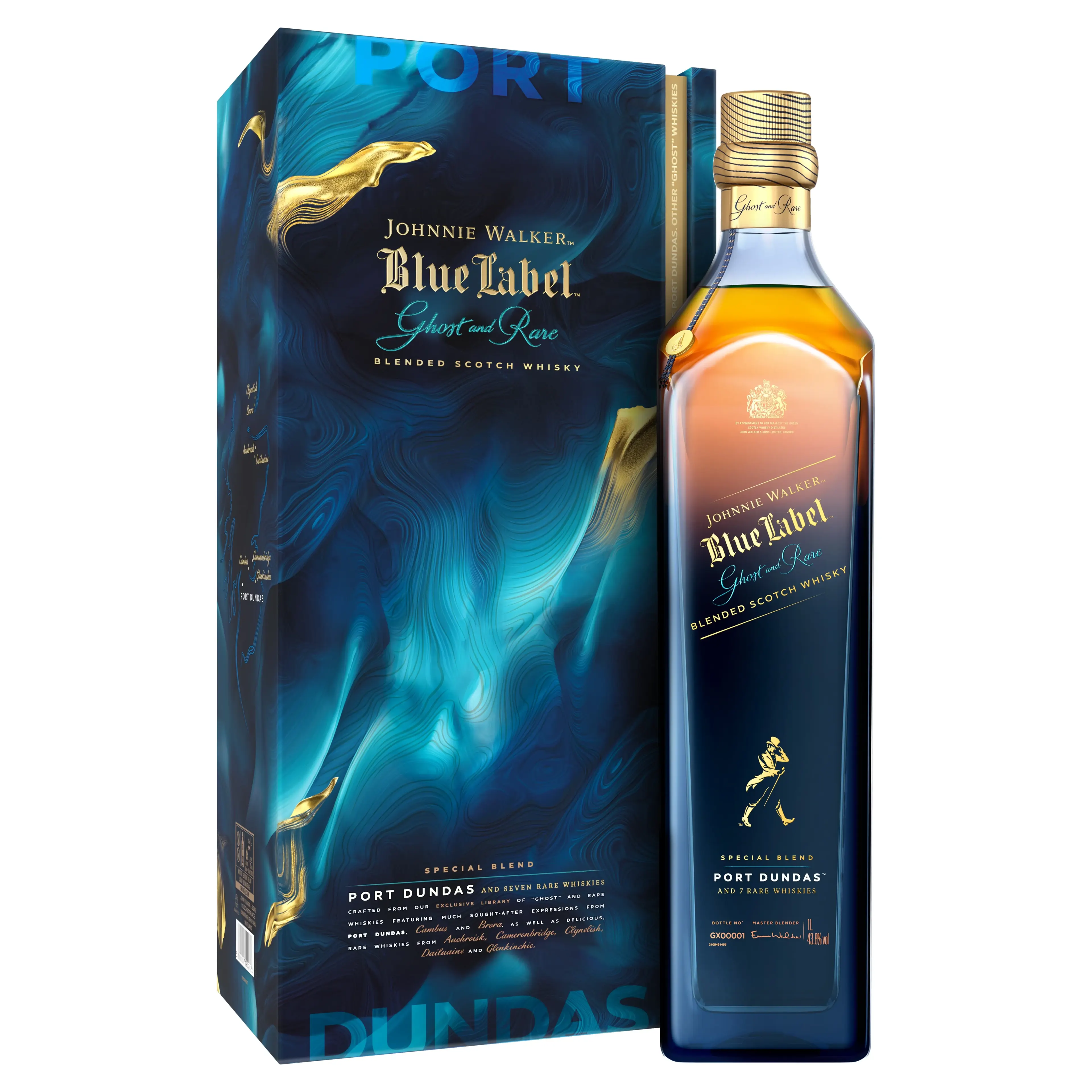 Johnnie Walker Blue Label Ghost & Rare Port Dundas whisky escocés de mezcla 70cl