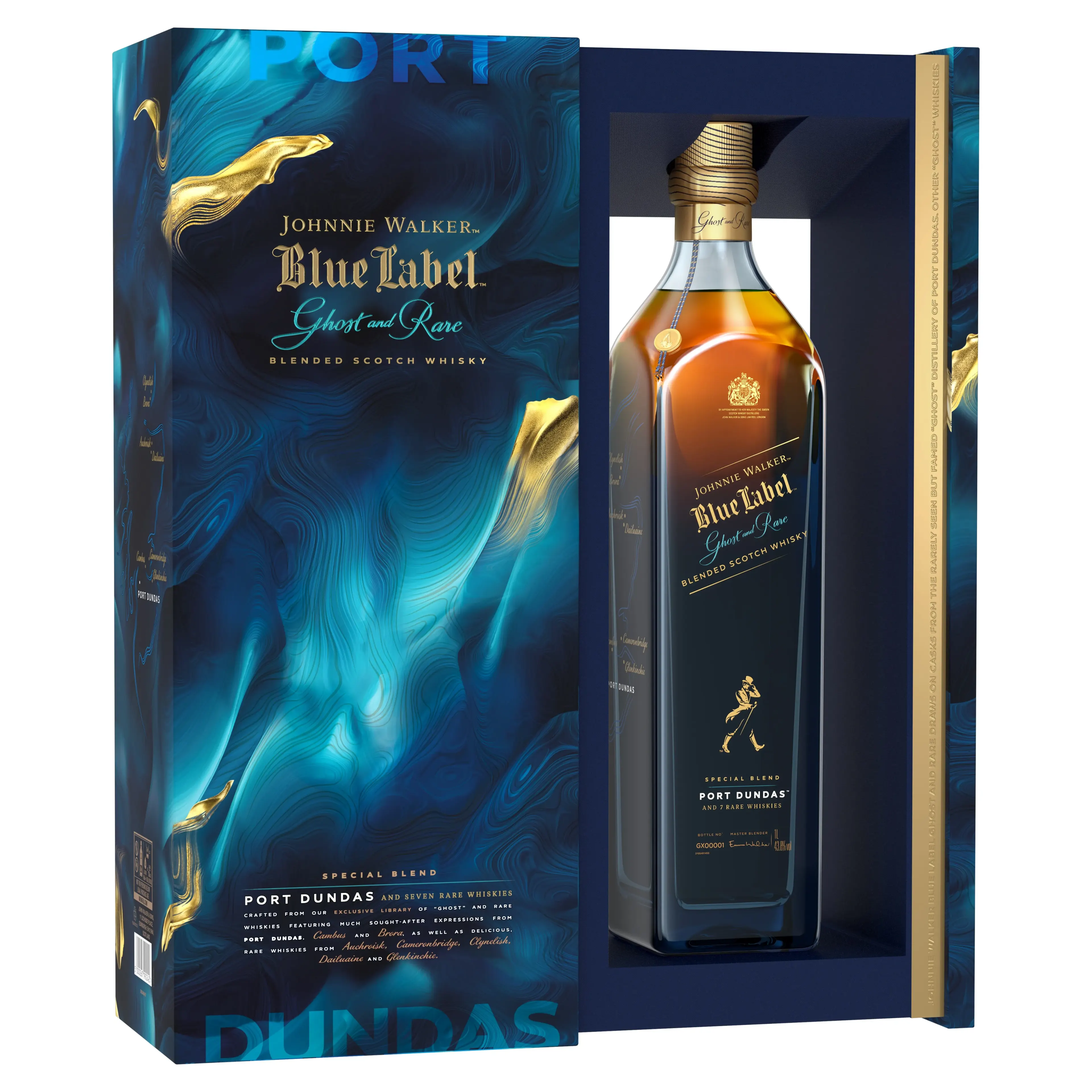 Johnnie Walker Blue Label Ghost & Rare Port Dundas whisky escocés de mezcla 70cl