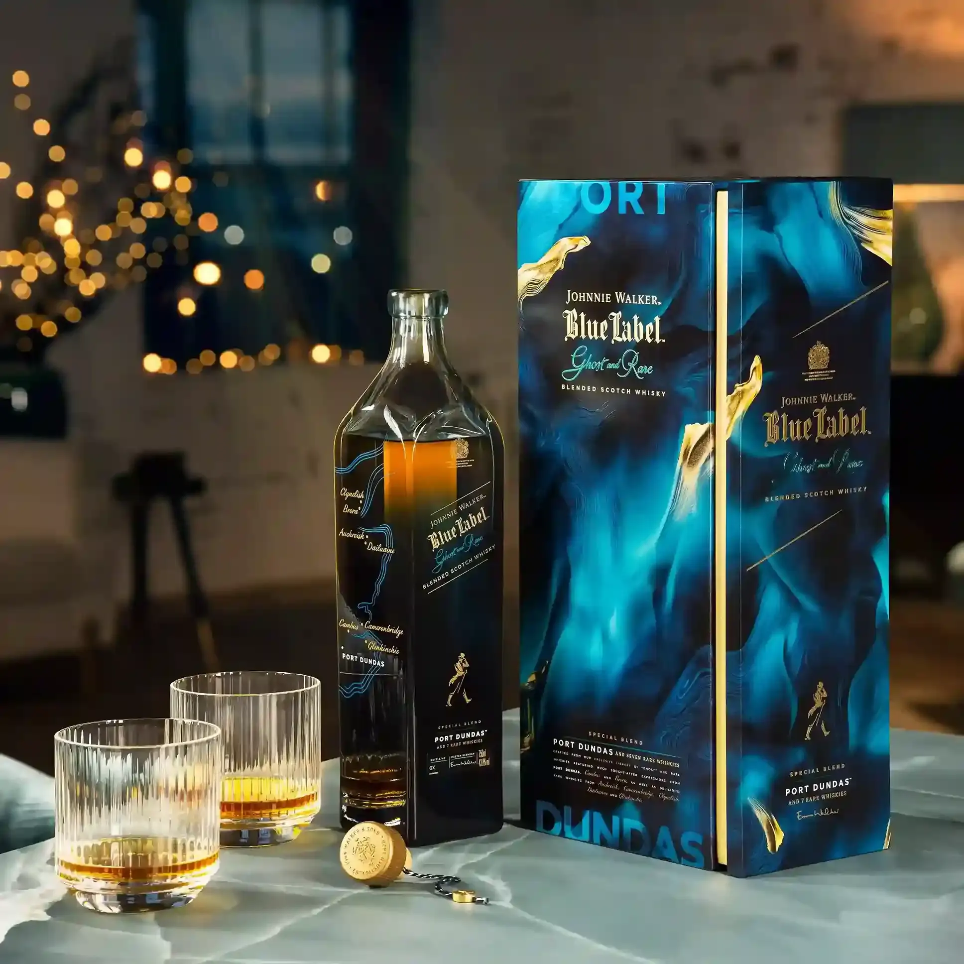 Johnnie Walker Blue Label Ghost & Rare Port Dundas whisky escocés de mezcla 70cl