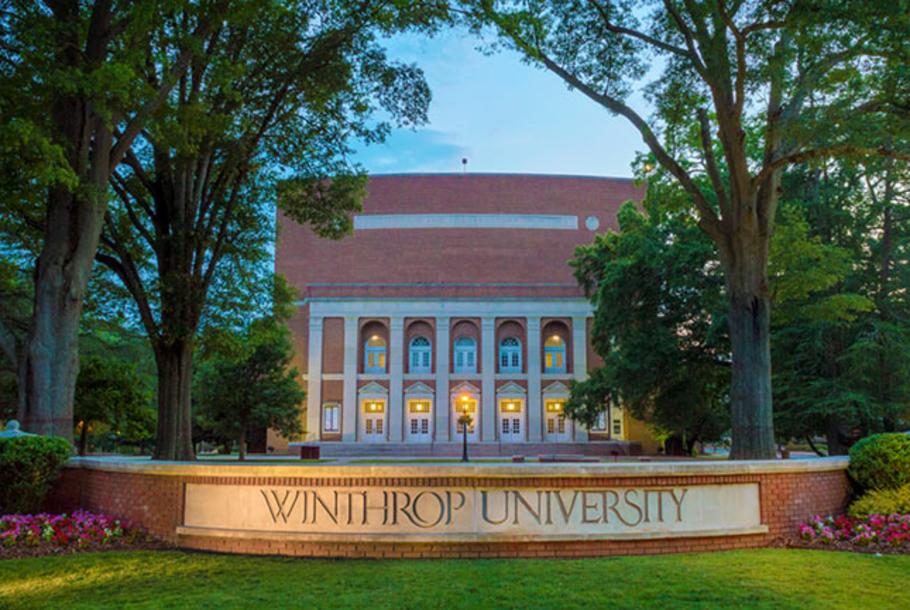 A decorative picture of Winthrop University's landmark Byrnes Auditorium.