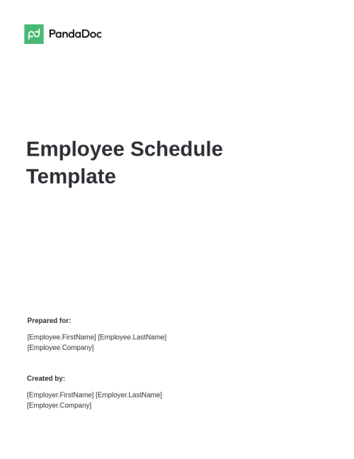 Employee Schedule Template