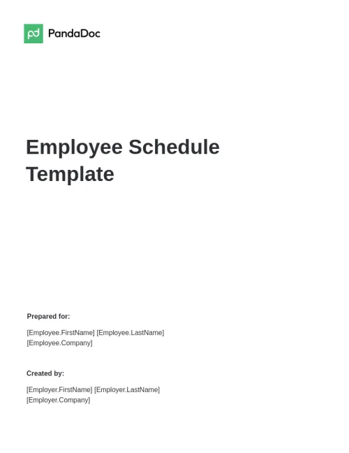 Employee Schedule Template