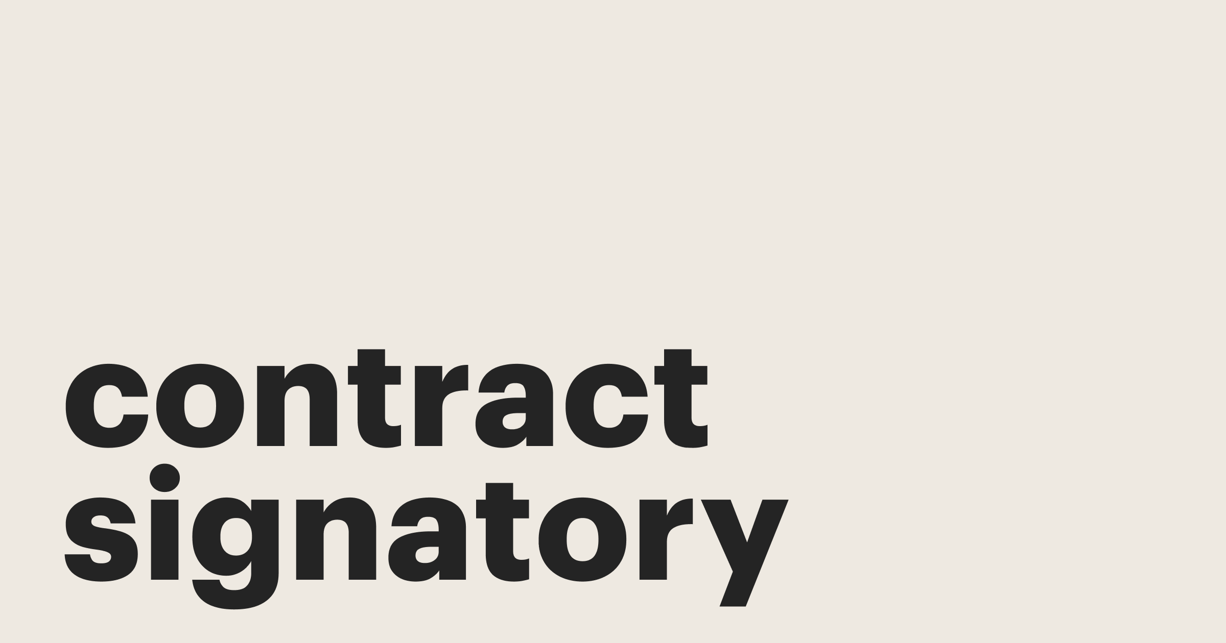 Featured: What does contract signatory mean and how is it set up?