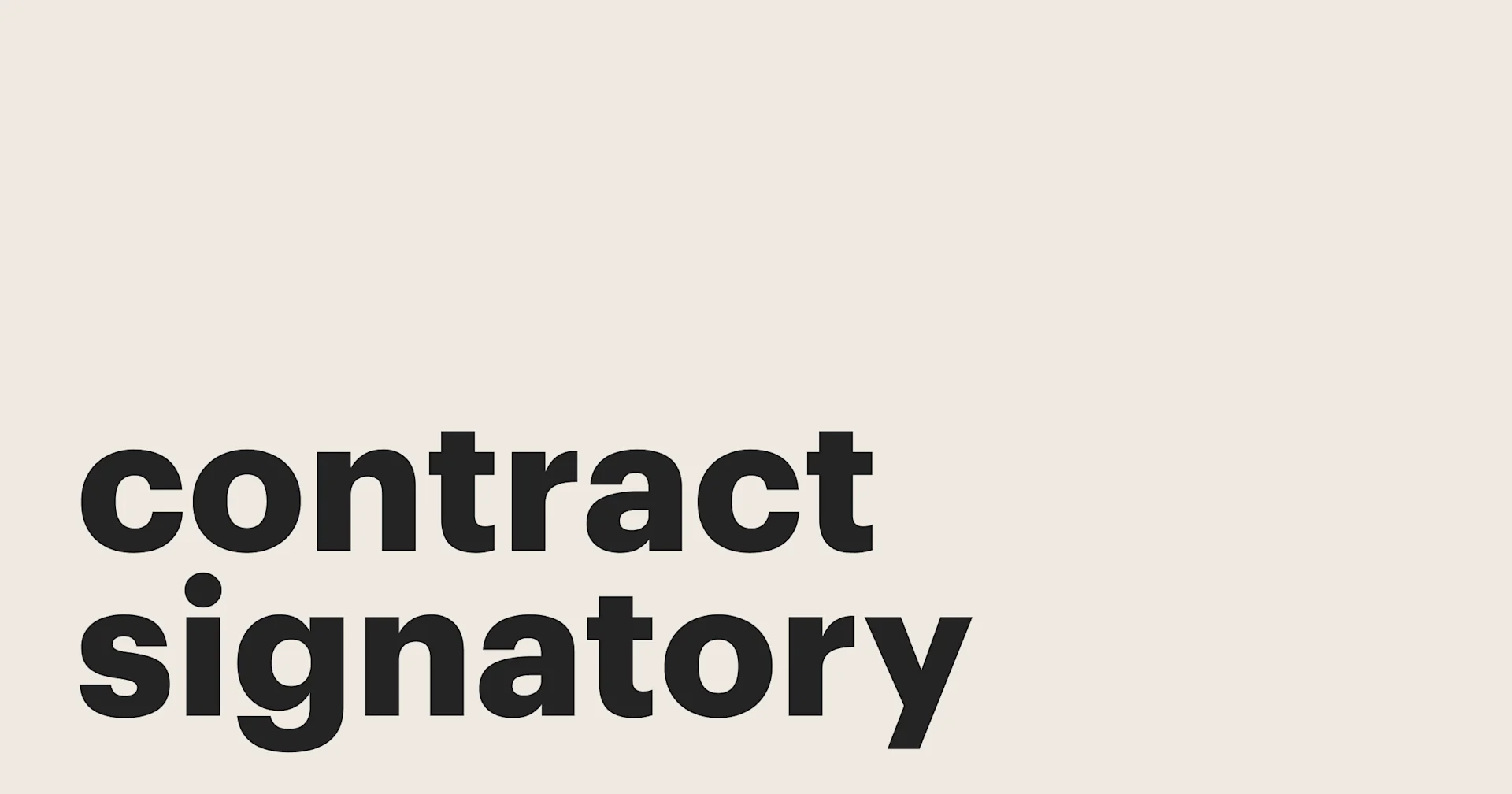 Featured: What does contract signatory mean and how is it set up?