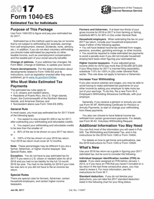 IRS Form 1040-ES