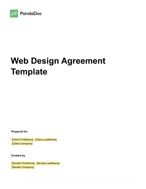 Web Design Agreement Template