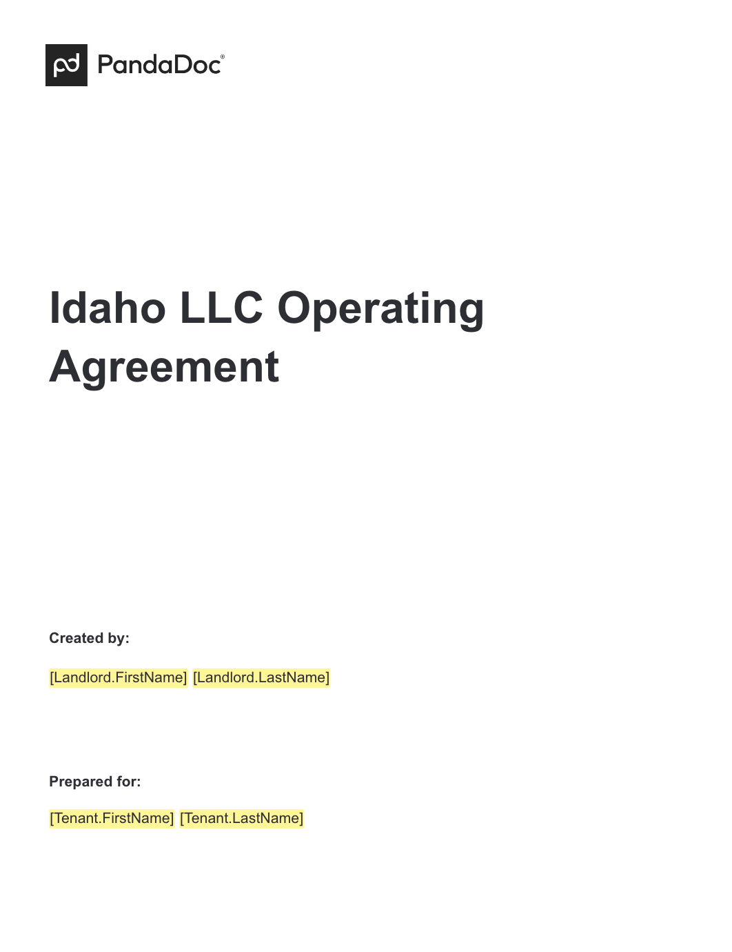 Idaho LLC Operating Agreement
