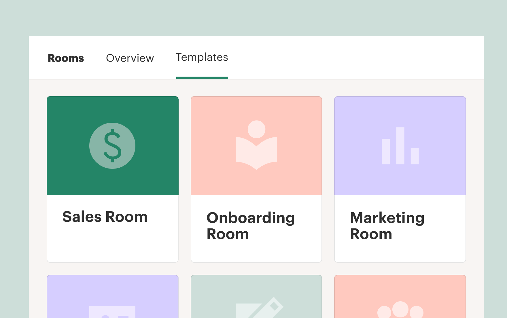 setting a template for PandaDoc rooms