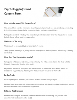 Psychology Consent Form