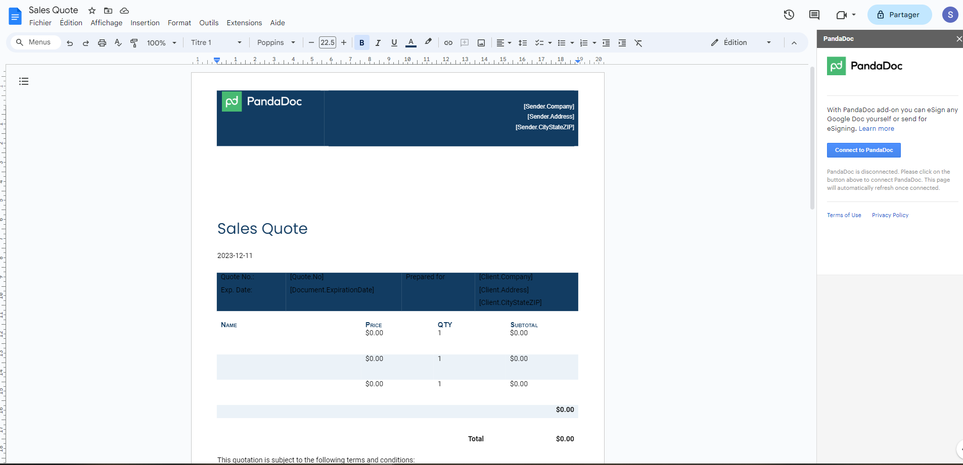 Image from Comment ajouter une signature électronique sur Google Docs et Google Sheets